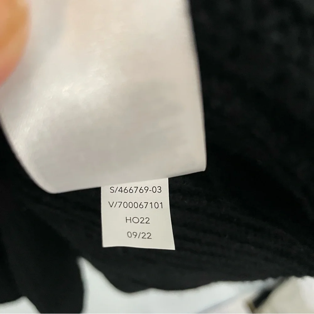 Athleta Black Merino Wool Cashmere Cowl Neck Split Front Sweater Oversized M - Picture 15 of 16